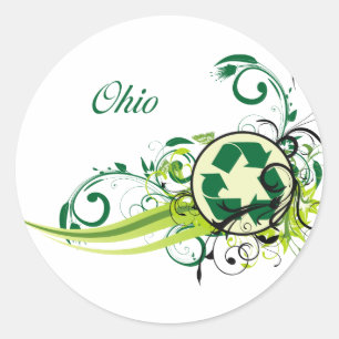 Recyceln Sie Ohio Runder Aufkleber