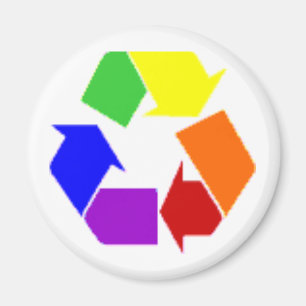 recyceln Sie Regenbogensymbol Magnet