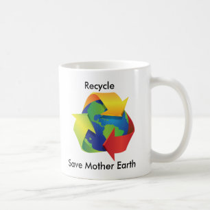 Recyceln Sie retten Mutter-ErdTasse Kaffeetasse