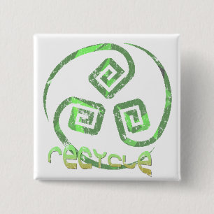 Recyceln Sie Stammes- Knopf Button