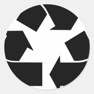 Recyceln Sie Symbol Runder Aufkleber