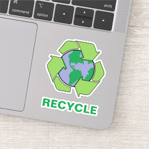 Recyceln Sie, um Planeten-Erdvinyl zu retten Aufkleber