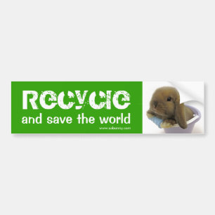 Recyceln Sie und retten Sie die Welt - Autoaufkleber