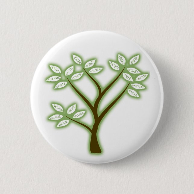 RECYCELN SIE WORT-BAUM BUTTON (Vorderseite)