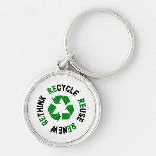 Recyceln Wiederverwenden Erneuern Umdenken Tag der Schlüsselanhänger