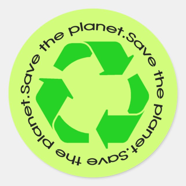 Recycelnd Aufkleber zur Sensibilisierung (Vorderseite)