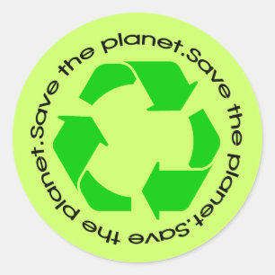 Recycelnd Aufkleber zur Sensibilisierung