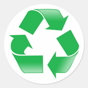Recycelnd CLASSIC-GERECYCELT SYMBOL Runder Aufkleber
