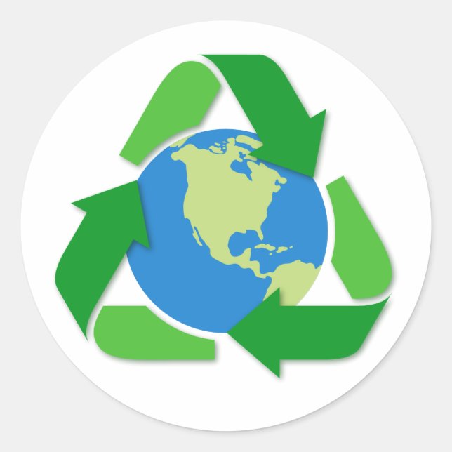 Recycelnd Erdsymbol gerecycelt Aufkleber (Vorderseite)