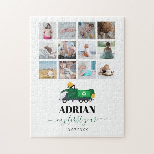 Recycelnd Garbage Truck Baby Boy 1. Jahr Fotos (Vertikal)