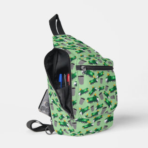 Recycelnd Garbage Truck Muster zurück zur Schule Crossbody Bag