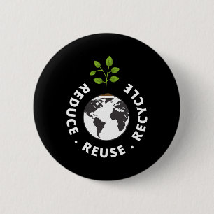 Recycelnd Geschenkumgebung am Earth Day reduziert Button