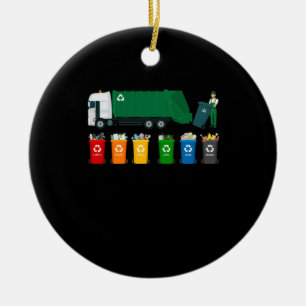 Recycelnd LKW Keramik Ornament
