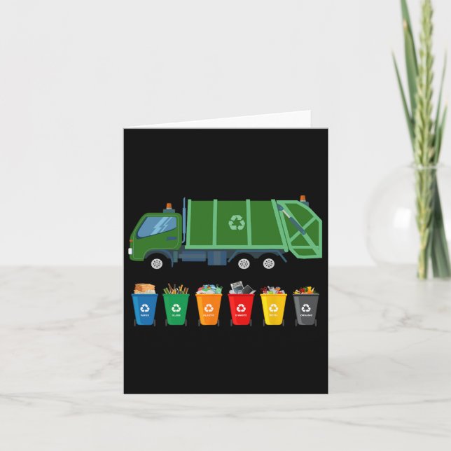 Recycelnd LKW Kids Garage LKW Mülleimer Karte (Vorderseite)