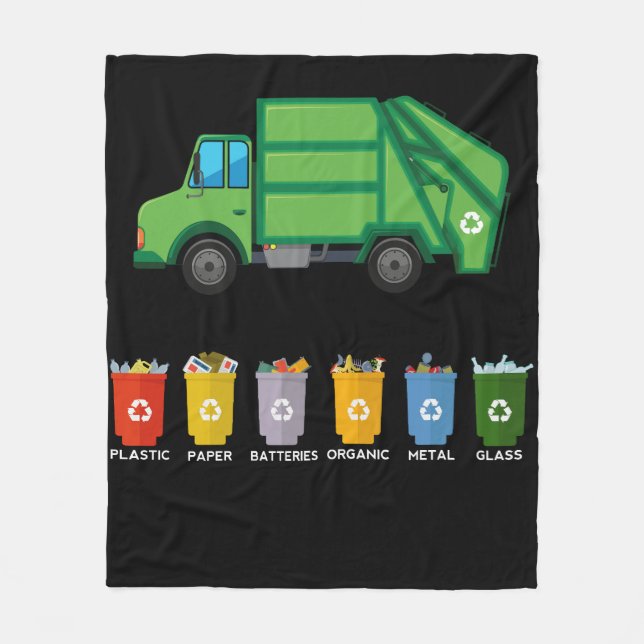 Recycelnd LKW Kids Garbour Truck Fleecedecke (Vorderseite)