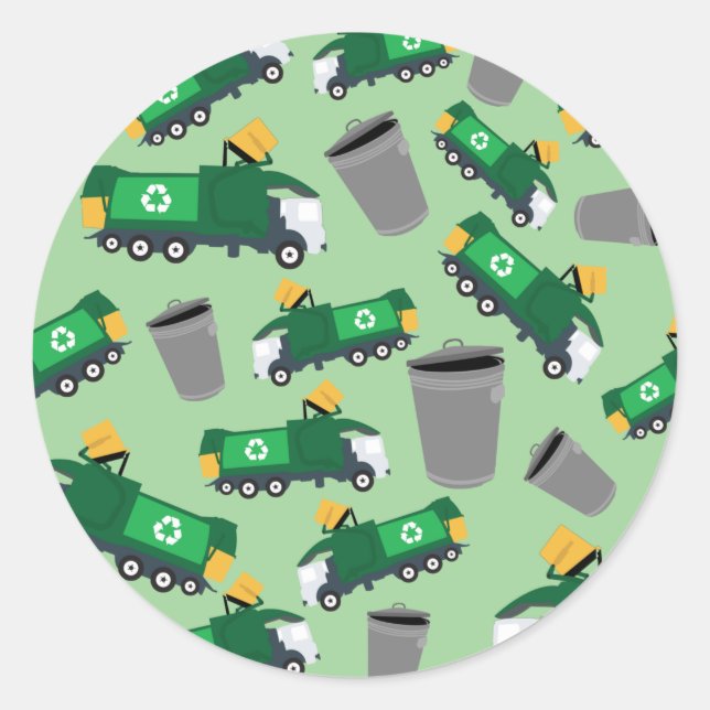 Recycelnd LKW-Muster Runder Aufkleber (Vorderseite)