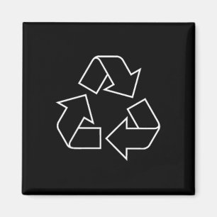 Recycelnd Logo Recycle Symbol Earth Green Men Magnet