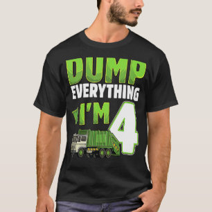 Recycelnd Müll 4 Jahre alter Müllwagen 4. Geburtst T-Shirt