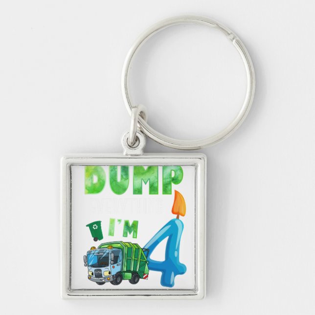 Recycelnd Müll 4 Jahre alter Müllwagen 4. Schlüsselanhänger (Vorne)