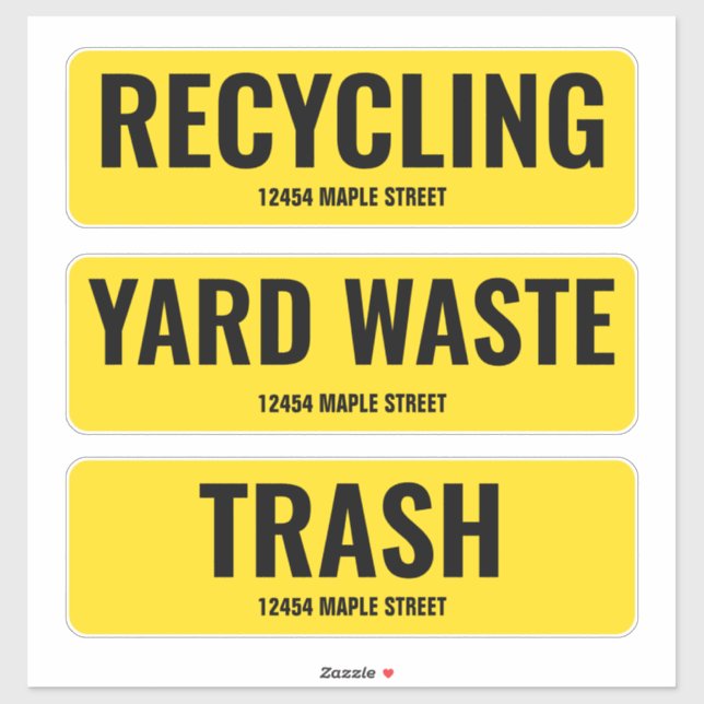 Recycelnd Müllhalde kann mit Adresse Aufkleber (Blatt)