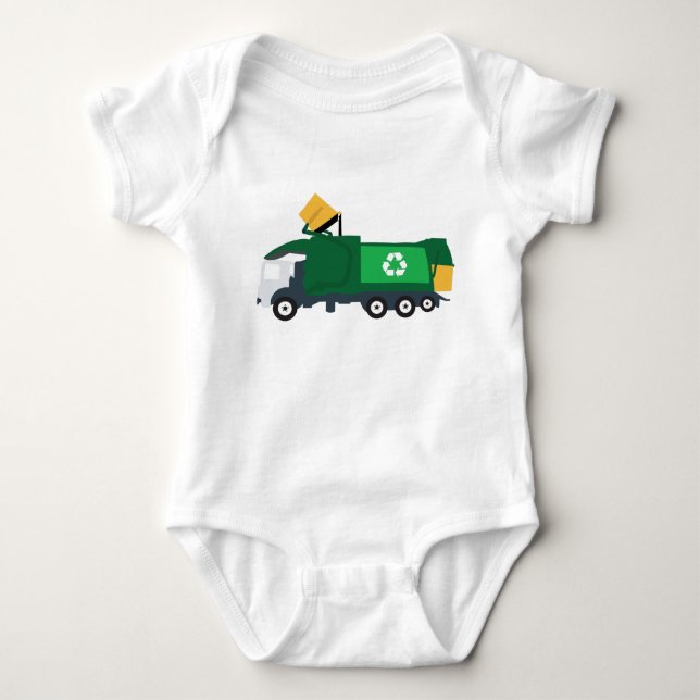 Recycelnd Müllwagen Baby Strampler (Vorderseite)