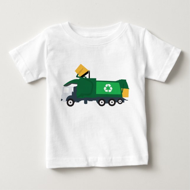 Recycelnd Müllwagen Baby T-shirt (Vorderseite)