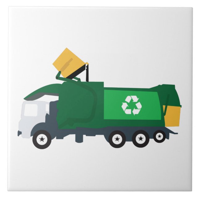 Recycelnd Müllwagen Fliese (Vorderseite)