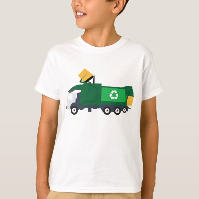 Recycelnd Müllwagen T-Shirt (Vorderseite)