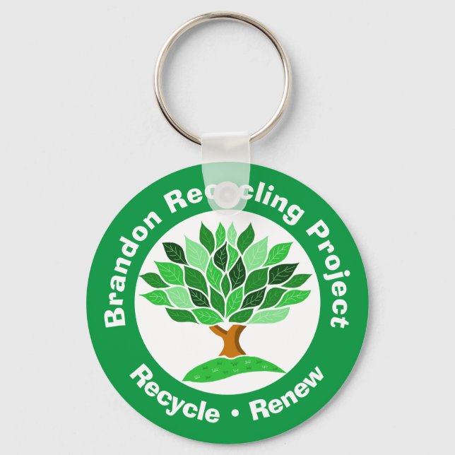 Recycelnd Projekt. Recycle & Erneuerung. Schlüsselanhänger (Vorderseite)