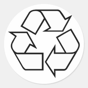 Recycelnd Runder Aufkleber