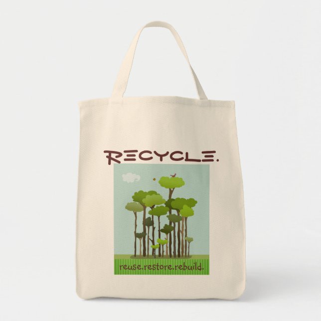 Recycelnd Sensibilisierung Wiederverwendbare Leben Tragetasche (Vorne)