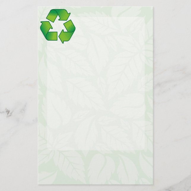 Recycelnd Symbol Briefpapier (Vorderseite)