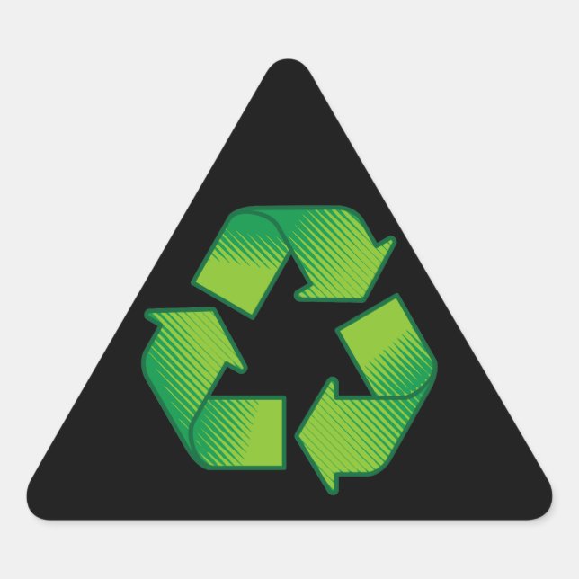 Recycelnd Symbol Dreieckiger Aufkleber (Vorderseite)