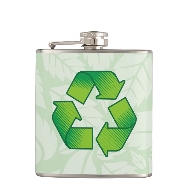 Recycelnd Symbol Flachmann (Vorderseite)
