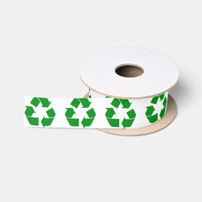 Recycelnd Symbol - grün Satinband (Spule)