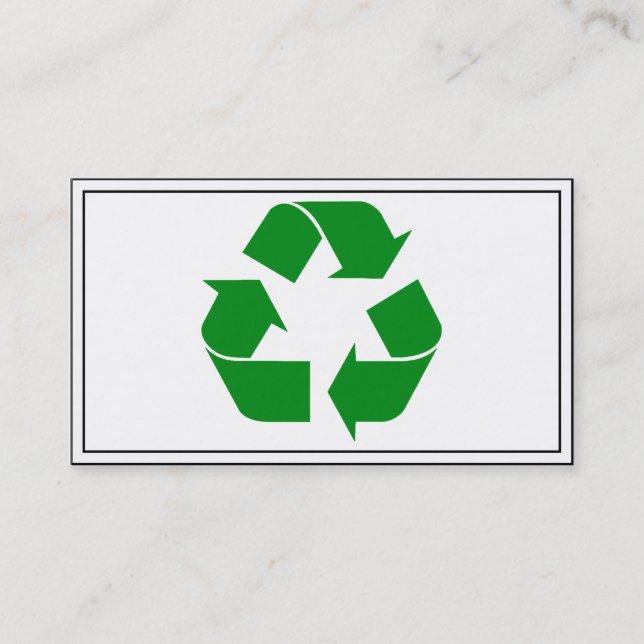 Recycelnd Symbol - grün Visitenkarte (Vorderseite)