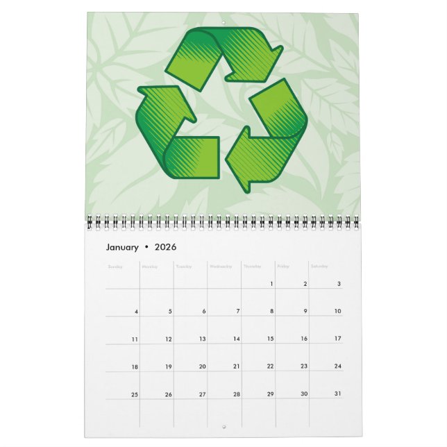 Recycelnd Symbol Kalender (Jan 2026)