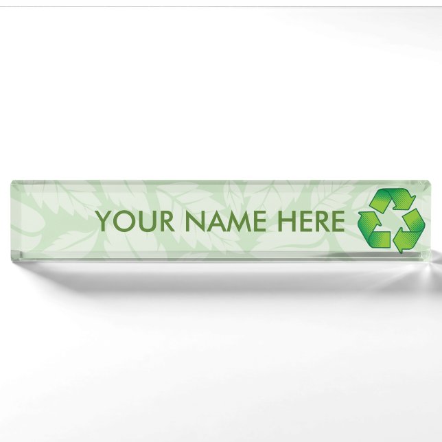 Recycelnd Symbol Namensplakette (Vorderseite)