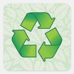 Recycelnd Symbol Quadratischer Aufkleber