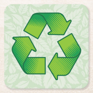Recycelnd Symbol Rechteckiger Pappuntersetzer