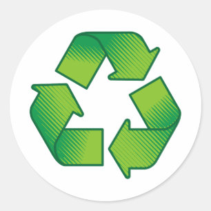 Recycelnd Symbol Runder Aufkleber