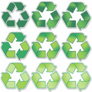 Recycelnd Symbol-Set-Aufkleber Aufkleber