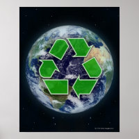 Recycelnd Symbol und Erde