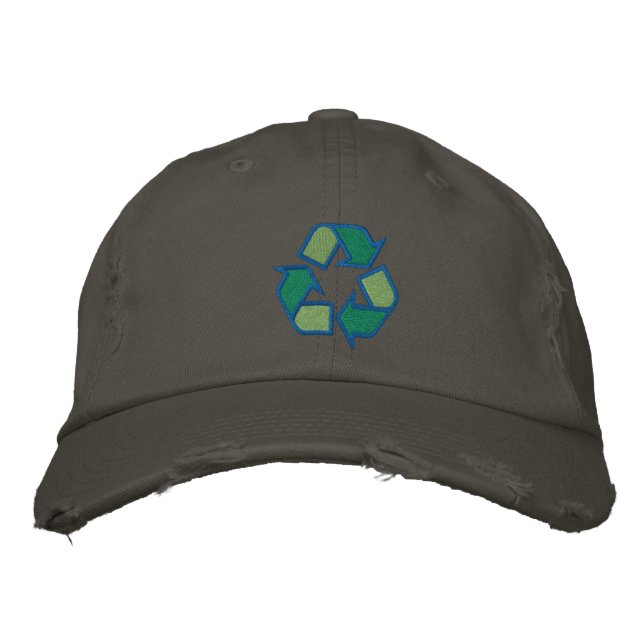 Recycelnd Symbolhut Bestickte Kappe (Vorderseite)