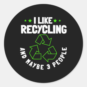 Recycelnd Umweltschützer Recycelte Earth Day Natur Runder Aufkleber