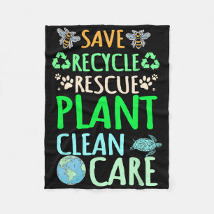 Recycelnd Umweltschützer Recycelte Earth Day Rescu Fleecedecke