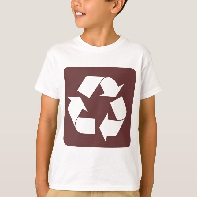 Recycelnd Zeichen - Dunkelbraun T-Shirt (Vorderseite)