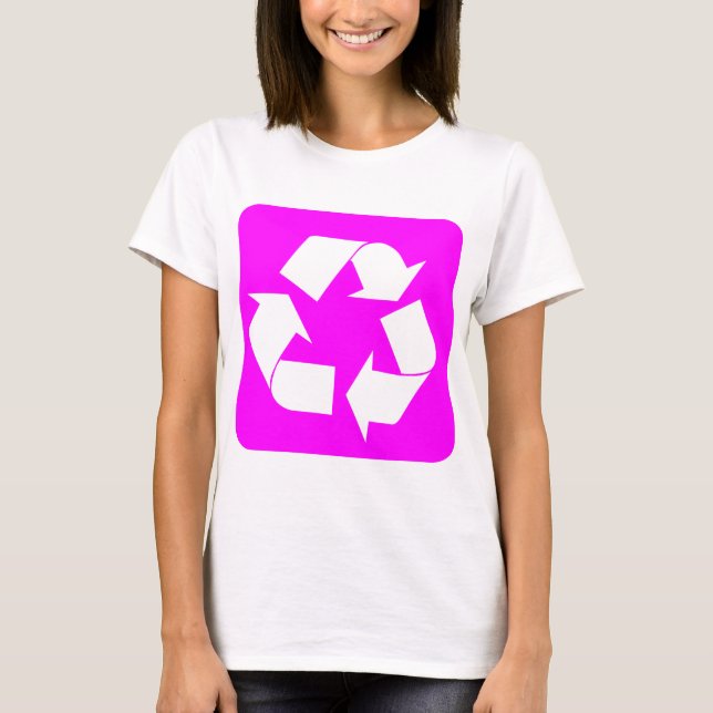 Recycelnd Zeichen - Magenta T-Shirt (Vorderseite)
