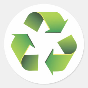 Recycelnd Zeichen Runder Aufkleber