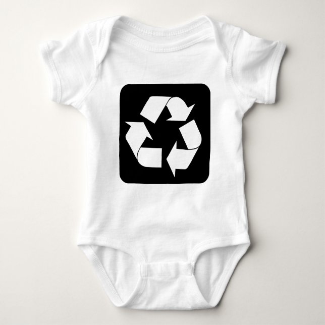 Recycelnd Zeichen - Schwarz Baby Strampler (Vorderseite)